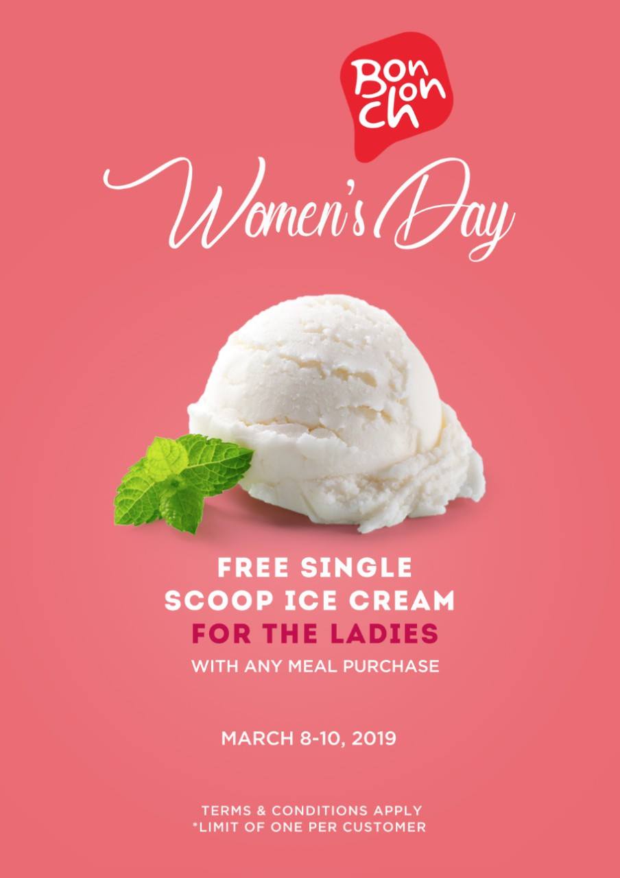 FREE SINGLE SCOOP ICE CREAM FOR INTERNATIONAL WOMEN’S DAY
