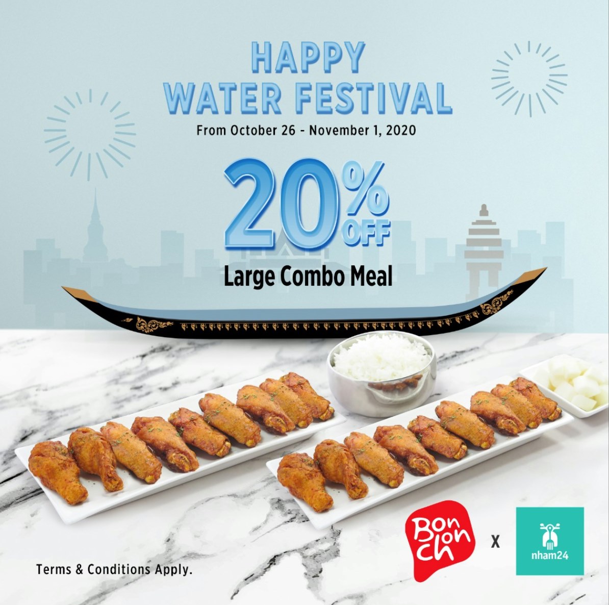 Happy Water Festival 20% Off Large Combo Meal